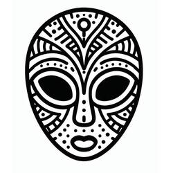 Dessin à colorier: Masque Africain (Objets) #219166 - Coloriages à Imprimer Gratuits