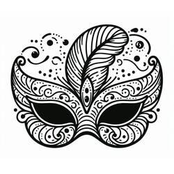 Dessin à colorier: Masque Carnaval (Objets) #216544 - Coloriages à Imprimer Gratuits