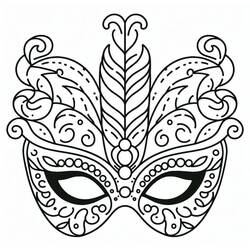 Dessin à colorier: Masque Carnaval (Objets) #216546 - Coloriages à Imprimer Gratuits