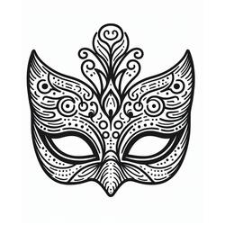 Dessin à colorier: Masque Carnaval (Objets) #216552 - Coloriages à Imprimer Gratuits
