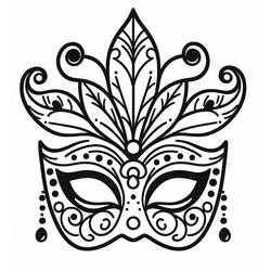 Dessin à colorier: Masque Carnaval (Objets) #216553 - Coloriages à Imprimer Gratuits
