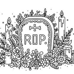 Coloriage Pierre Tombale (Objets) #204084 à imprimer et colorier