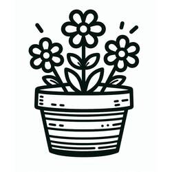 Dessin à colorier: Pot de Fleurs (Objets) #221249 - Coloriages à Imprimer Gratuits