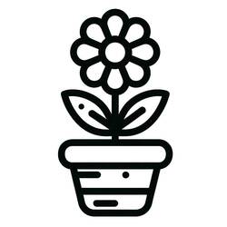 Dessin à colorier: Pot de Fleurs (Objets) #221251 - Coloriages à Imprimer Gratuits