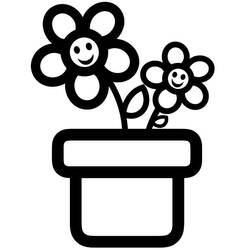 Dessin à colorier: Pot de Fleurs (Objets) #221260 - Coloriages à Imprimer Gratuits