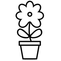 Dessin à colorier: Pot de Fleurs (Objets) #221264 - Coloriages à Imprimer Gratuits