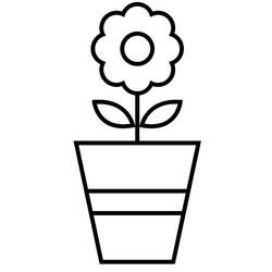 Dessin à colorier: Pot de Fleurs (Objets) #221265 - Coloriages à Imprimer Gratuits