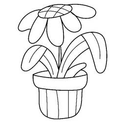 Dessin à colorier: Pot de Fleurs (Objets) #221281 - Coloriages à Imprimer Gratuits
