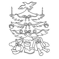 Dessin à colorier: Sapin de Noël (Objets) #167537 - Coloriages à Imprimer Gratuits