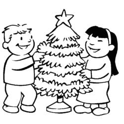 Dessin à colorier: Sapin de Noël (Objets) #167662 - Coloriages à Imprimer Gratuits