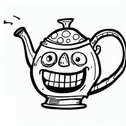 Dessin à colorier: Théière (Objets) #185604 - Coloriages à Imprimer Gratuits