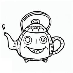 Dessin à colorier: Théière (Objets) #185605 - Coloriages à Imprimer Gratuits