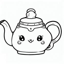 Dessin à colorier: Théière (Objets) #185607 - Coloriages à Imprimer Gratuits