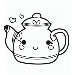 Dessin à colorier: Théière (Objets) #185609 - Coloriages à Imprimer Gratuits