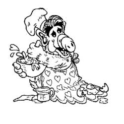 Dessin à colorier: Alf (Personnages de dessins animés) #33671 - Coloriages à Imprimer Gratuits