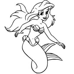 Dessin à colorier: Ariel (Personnages de dessins animés) #178410 - Coloriages à Imprimer Gratuits