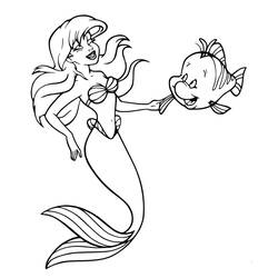Dessin à colorier: Ariel (Personnages de dessins animés) #178412 - Coloriages à Imprimer Gratuits