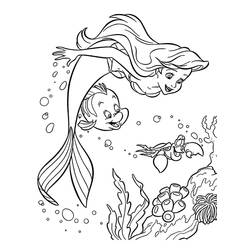 Dessin à colorier: Ariel (Personnages de dessins animés) #178446 - Coloriages à Imprimer Gratuits