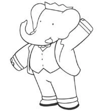 Dessin à colorier: Babar (Personnages de dessins animés) #27851 - Coloriages à Imprimer Gratuits