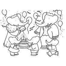 Dessin à colorier: Babar (Personnages de dessins animés) #27854 - Coloriages à Imprimer Gratuits