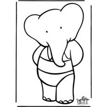 Dessin à colorier: Babar (Personnages de dessins animés) #27855 - Coloriages à Imprimer Gratuits
