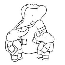 Dessin à colorier: Babar (Personnages de dessins animés) #27856 - Coloriages à Imprimer Gratuits