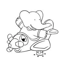 Dessin à colorier: Babar (Personnages de dessins animés) #27857 - Coloriages à Imprimer Gratuits