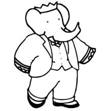 Dessin à colorier: Babar (Personnages de dessins animés) #27864 - Coloriages à Imprimer Gratuits
