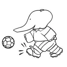 Dessin à colorier: Babar (Personnages de dessins animés) #27867 - Coloriages à Imprimer Gratuits