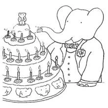 Dessin à colorier: Babar (Personnages de dessins animés) #27921 - Coloriages à Imprimer Gratuits