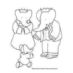 Coloriage Babar (Personnages de dessins animés) #27924 à imprimer et colorier