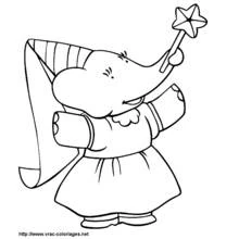 Dessin à colorier: Babar (Personnages de dessins animés) #27925 - Coloriages à Imprimer Gratuits