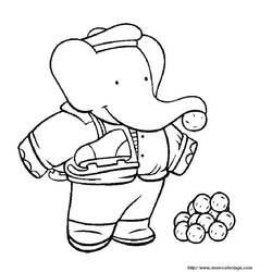 Coloriage Babar (Personnages de dessins animés) #27967 à imprimer et colorier