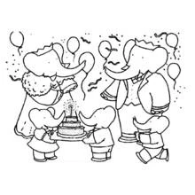 Dessin à colorier: Babar (Personnages de dessins animés) #27984 - Coloriages à Imprimer Gratuits