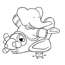 Dessin à colorier: Babar (Personnages de dessins animés) #27992 - Coloriages à Imprimer Gratuits