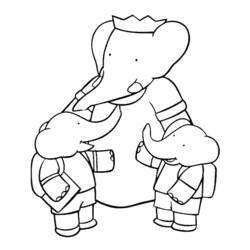 Coloriage Babar (Personnages de dessins animés) #28018 à imprimer et colorier