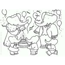 Dessin à colorier: Babar (Personnages de dessins animés) #28020 - Coloriages à Imprimer Gratuits
