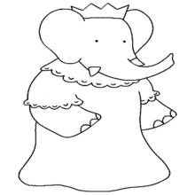 Dessin à colorier: Babar (Personnages de dessins animés) #28041 - Coloriages à Imprimer Gratuits