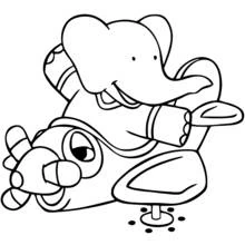 Dessin à colorier: Babar (Personnages de dessins animés) #28043 - Coloriages à Imprimer Gratuits