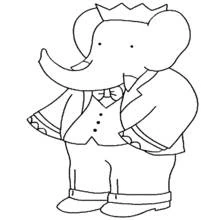 Dessin à colorier: Babar (Personnages de dessins animés) #28068 - Coloriages à Imprimer Gratuits