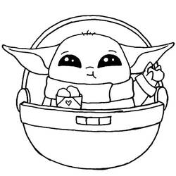 Dessin à colorier: Bébé Yoda (Personnages de dessins animés) #195052 - Coloriages à Imprimer Gratuits