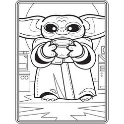 Dessin à colorier: Bébé Yoda (Personnages de dessins animés) #195053 - Coloriages à Imprimer Gratuits