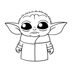 Dessin à colorier: Bébé Yoda (Personnages de dessins animés) #195054 - Coloriages à Imprimer Gratuits