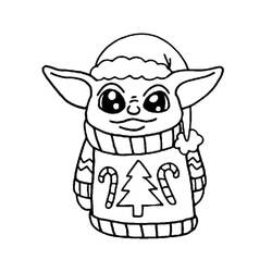 Dessin à colorier: Bébé Yoda (Personnages de dessins animés) #195057 - Coloriages à Imprimer Gratuits