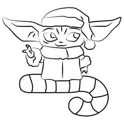 Dessin à colorier: Bébé Yoda (Personnages de dessins animés) #195058 - Coloriages à Imprimer Gratuits