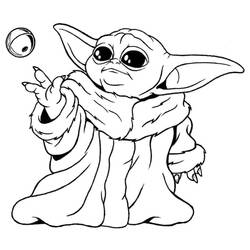 Dessin à colorier: Bébé Yoda (Personnages de dessins animés) #195059 - Coloriages à Imprimer Gratuits