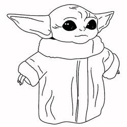 Dessin à colorier: Bébé Yoda (Personnages de dessins animés) #195060 - Coloriages à Imprimer Gratuits