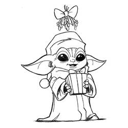 Dessin à colorier: Bébé Yoda (Personnages de dessins animés) #195061 - Coloriages à Imprimer Gratuits