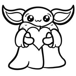 Dessin à colorier: Bébé Yoda (Personnages de dessins animés) #195062 - Coloriages à Imprimer Gratuits