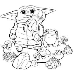 Dessin à colorier: Bébé Yoda (Personnages de dessins animés) #195063 - Coloriages à Imprimer Gratuits